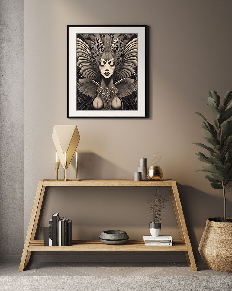 original art print, Vintage Retro Art Style Poster: Woman with Flowers in Orange Tones - Inspired by Art Deco, Fashion, and Classic Movies, Retro Glam Fashion Portrait, Modern Art Deco Print, Eclectic Punk Boho Decor, Vintage Flowers Wall Art, Interior Design, Moody Graphic Art, Retro Glam Fashion Portrait, Modern Art Deco Print, Eclectic Punk Boho Decor, Vintage Flowers Wall Art, Interior Design, Moody Graphic Art, Bathroom Art, Living Room Wall Decor, Art for your Walls, mythology art, history, tribal