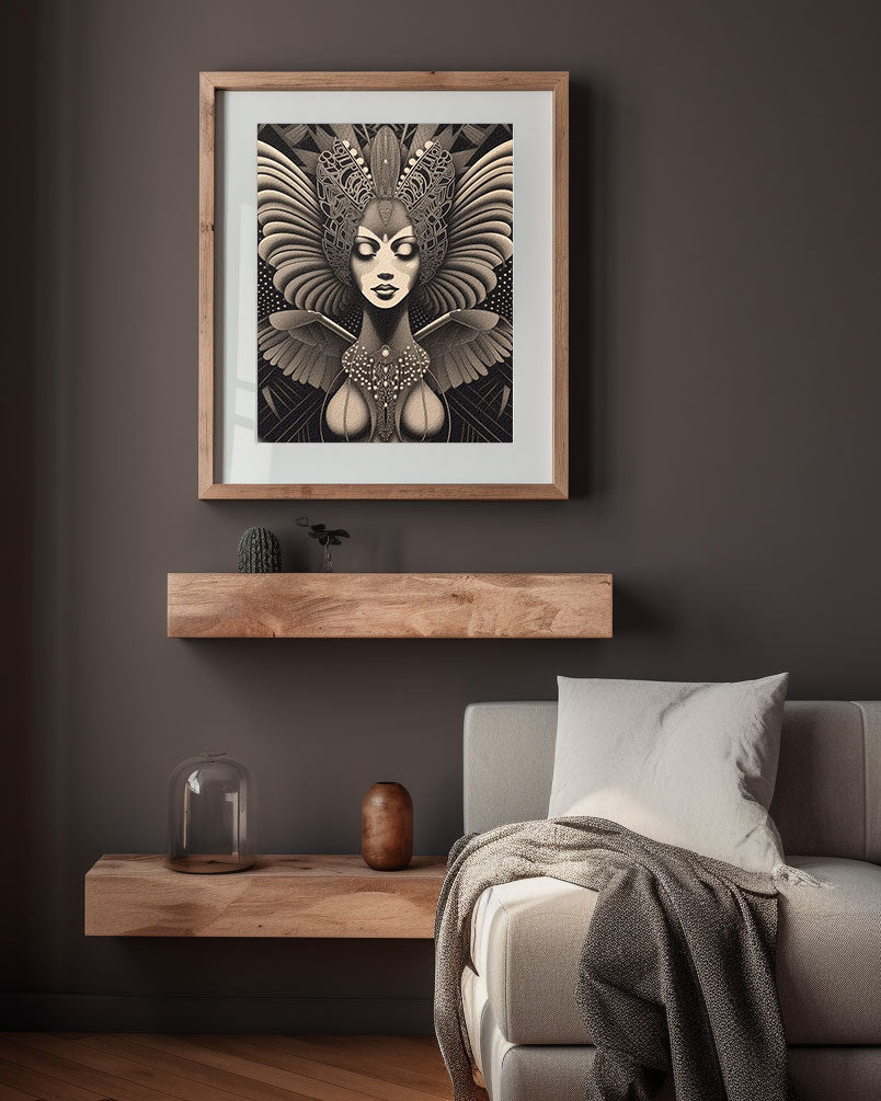 original art print, Vintage Retro Art Style Poster: Woman with Flowers in Orange Tones - Inspired by Art Deco, Fashion, and Classic Movies, Retro Glam Fashion Portrait, Modern Art Deco Print, Eclectic Punk Boho Decor, Vintage Flowers Wall Art, Interior Design, Moody Graphic Art, Retro Glam Fashion Portrait, Modern Art Deco Print, Eclectic Punk Boho Decor, Vintage Flowers Wall Art, Interior Design, Moody Graphic Art, Bathroom Art, Living Room Wall Decor, Art for your Walls, mythology art, history, tribal