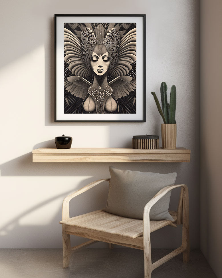 original art print, Vintage Retro Art Style Poster: Woman with Flowers in Orange Tones - Inspired by Art Deco, Fashion, and Classic Movies, Retro Glam Fashion Portrait, Modern Art Deco Print, Eclectic Punk Boho Decor, Vintage Flowers Wall Art, Interior Design, Moody Graphic Art, Retro Glam Fashion Portrait, Modern Art Deco Print, Eclectic Punk Boho Decor, Vintage Flowers Wall Art, Interior Design, Moody Graphic Art, Bathroom Art, Living Room Wall Decor, Art for your Walls, mythology art, history, tribal