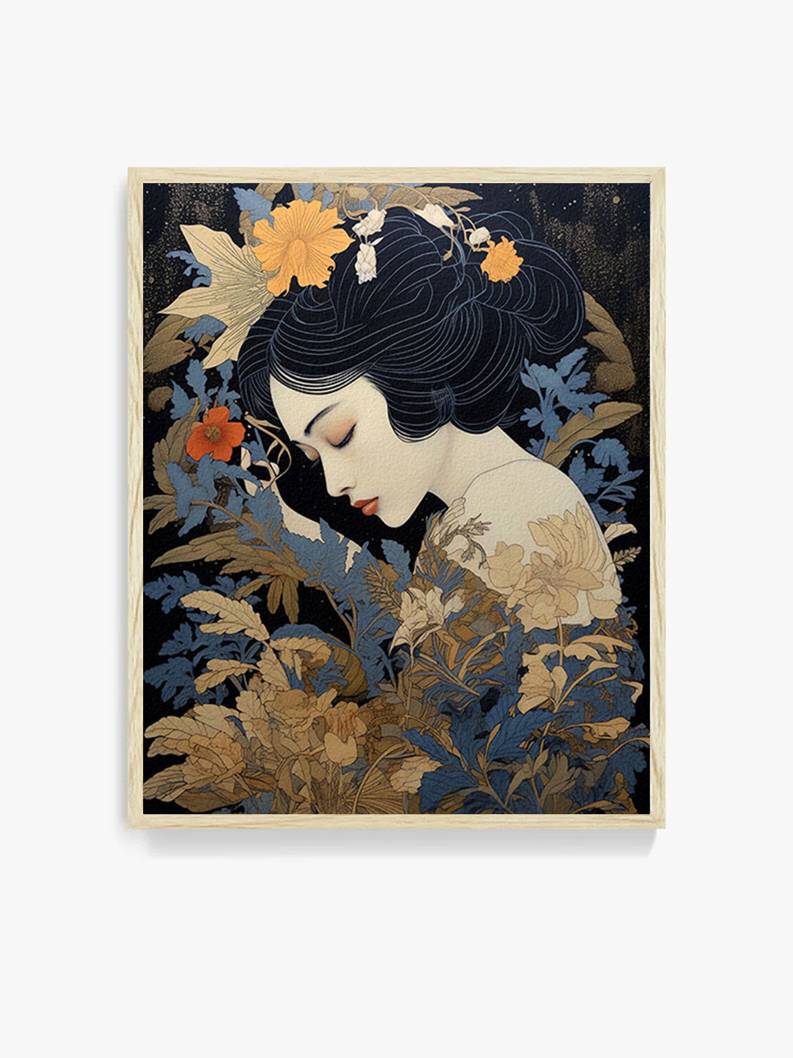 Roaring 20s Art Deco Flapper Portrait Wall Art, Original Art Print, Vintage Painting, Interior Design, Eclectic Mod Boho Decor, Lux Fashion, living room art, bathroom art, office art, bedroom art, fashion glamour, kitchen art, flowers, MCM, midcentury modern, superbloom meadow, screenprint art, vintage gothic art, japandi art, asian art, female portrait