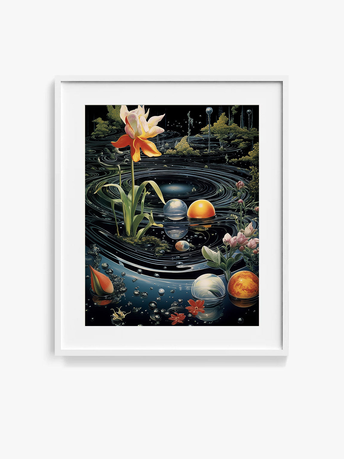 Surrealism Art, Cosmic Galaxy Universe, Botanical Flowers, Eclectic Punk Boho Decor, Vintage Wall Art, Interior Design, Graphic Art