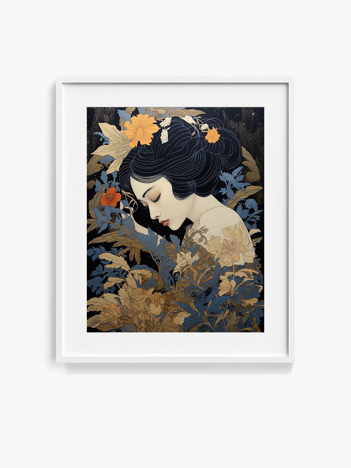 Roaring 20s Art Deco Flapper Portrait Wall Art, Original Art Print, Vintage Painting, Interior Design, Eclectic Mod Boho Decor, Lux Fashion, living room art, bathroom art, office art, bedroom art, fashion glamour, kitchen art, flowers, MCM, midcentury modern, superbloom meadow, screenprint art, vintage gothic art, japandi art, asian art, female portrait