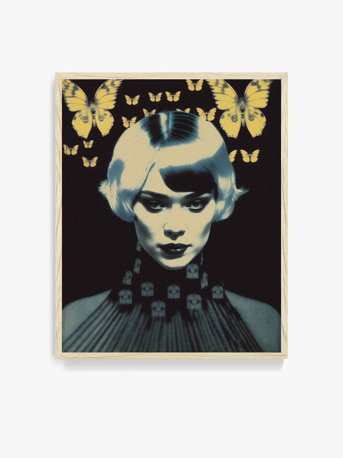 Roaring 20s Art Deco Flapper Portrait Wall Art, Original Art Print, Vintage Painting, Interior Design, Eclectic Mod Boho Decor, Lux Fashion, living room art, bathroom art, office art, bedroom art, fashion glamour, kitchen art, flowers, superbloom, butterflies, butterfly love