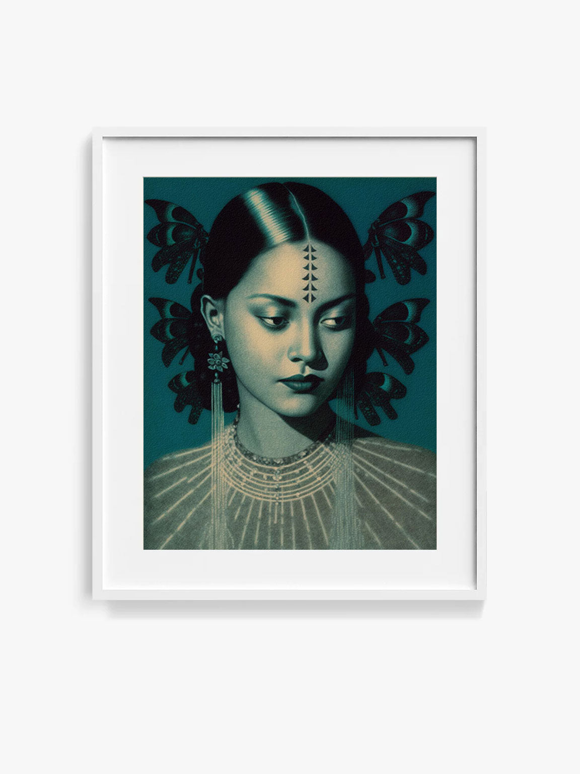 Roaring 20s Art Deco Flapper Portrait Wall Art, Original Art Print, Vintage Painting, Interior Design, Eclectic Mod Boho Decor, Lux Fashion, living room art, bathroom art, office art, bedroom art, fashion glamour, kitchen art, flowers, superbloom, butterflies, butterfly love, japandi art, asian art, female portrait, indian art