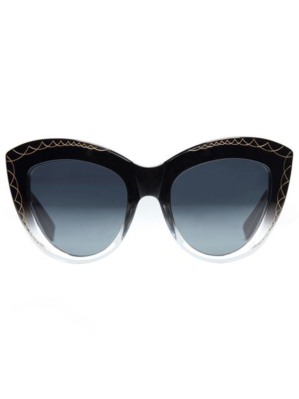 OVERSIZED BLACK CAT EYE SUNGLASSES, GOLD METAL DETAILS. GREY GRADIENT LENS. ART DECO DESIGN, LIMITED EDITION. DESIGNER EYEWEAR, LUXURY SUNGLASSES. CELEBRITY SUNGLASSES. FEMALE ENTREPRENEUR. plus size fashion