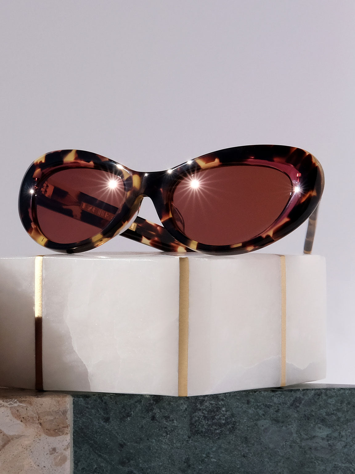 OCEANA in Plum Tortoise: Cat Eye Acetate Brown Tortoiseshell Sunglasses