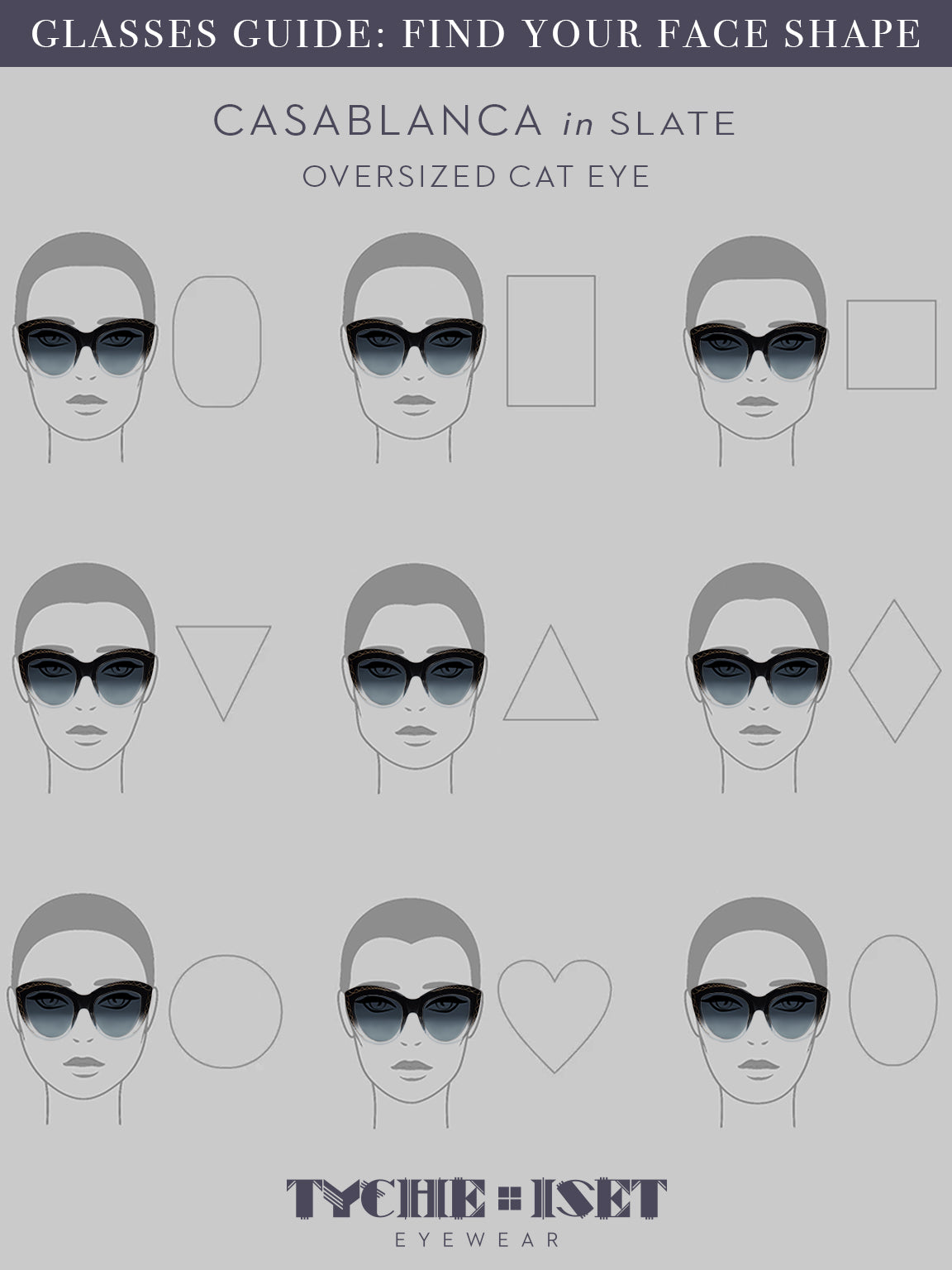 face shape guide, sunglasses face shape guide, black glasses, oversized sunglasses, woman-owned business, designer eyewear, luxury sunglasses, cat eye glasses, celebrity style