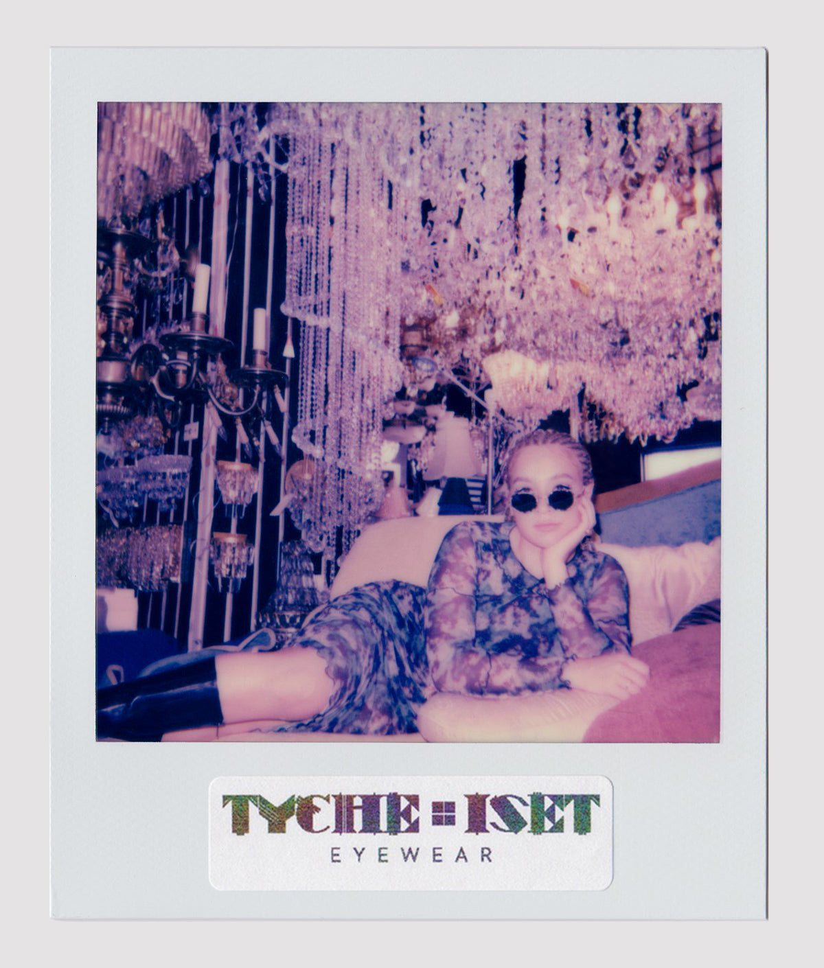 Polaroid photography, GOLD CLASSIC UNISEX OVAL SUNGLASSES, GOLD METAL DETAILS. DARK NAVY BLUE LENS. ART DECO DESIGN, LIMITED EDITION. DESIGNER EYEWEAR, LUXURY SUNGLASSES. CELEBRITY SUNGLASSES. FEMALE ENTREPRENEUR.