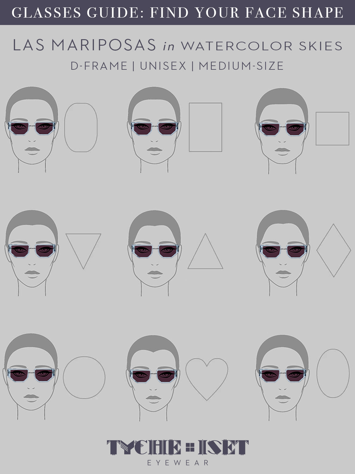 face shape guide, sunglasses face shape guide, blue glasses, oversized sunglasses, woman-owned business, designer eyewear, luxury sunglasses, d-frame glasses, celebrity style