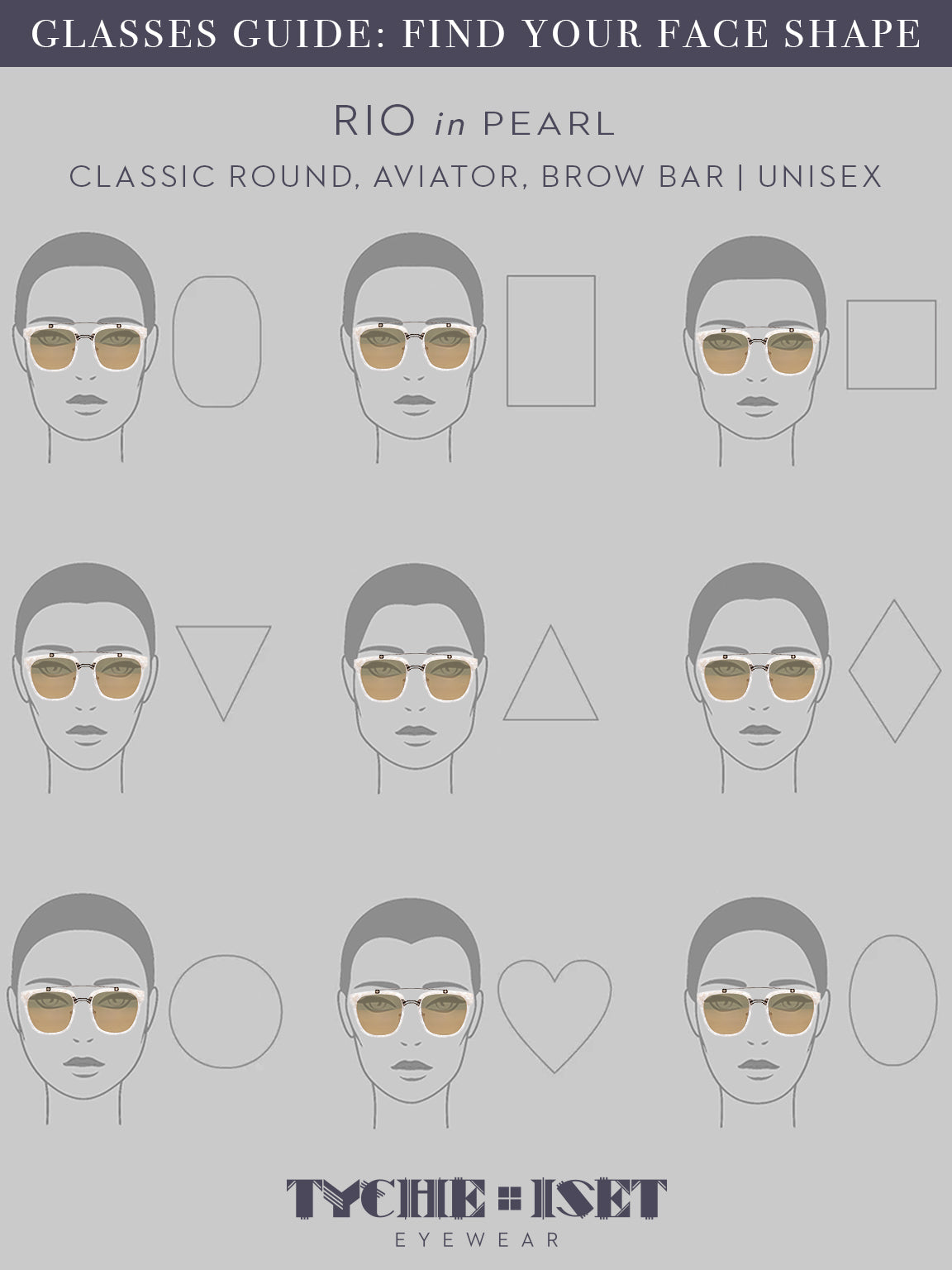 face shape guide, sunglasses face shape guide, pearl glasses, white glasses, oversized sunglasses, woman-owned business, designer eyewear, luxury sunglasses, aviator glasses, celebrity style