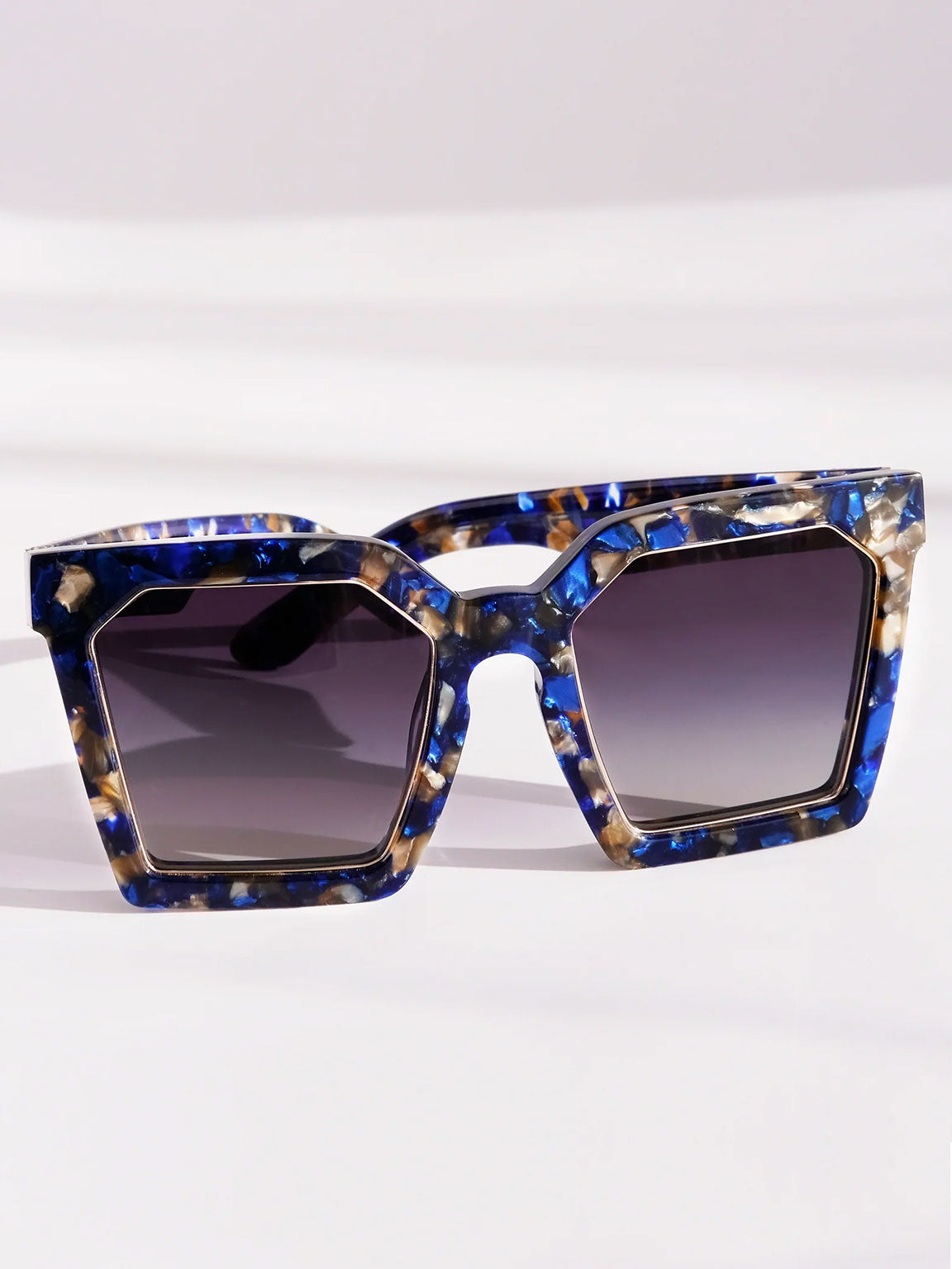 Oversized Square Frame Acetate Sunglasses, Blue Glasses. Sunglasses  Jewelry. Luxury Eyewear.
