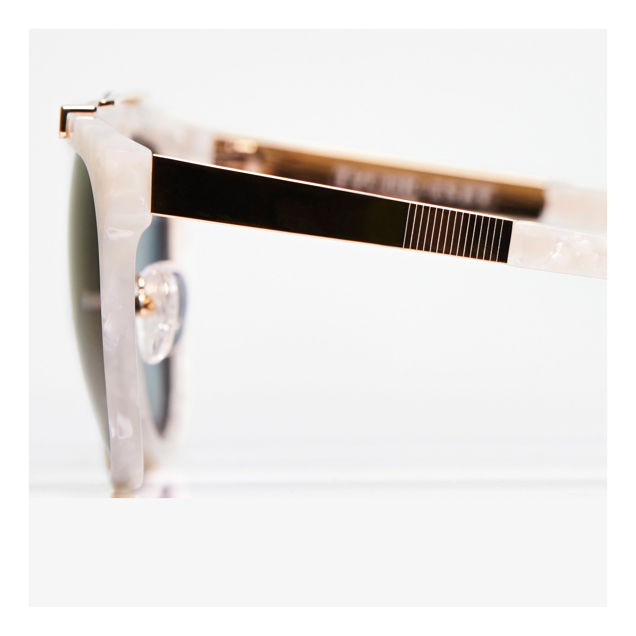 PEARL WHITE CLASSIC UNISEX ROUND SUNGLASSES, GOLD METAL DETAILS. GOLD MIRROR LENS. ART DECO DESIGN, LIMITED EDITION. DESIGNER EYEWEAR, LUXURY SUNGLASSES. CELEBRITY SUNGLASSES. FEMALE ENTREPRENEUR.