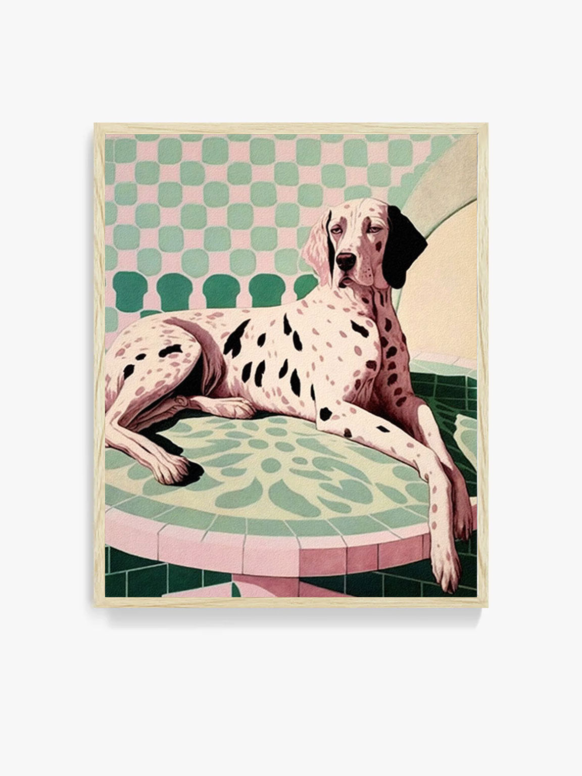 Roaring 20s Art Deco Flapper Portrait Wall Art, Original Art Print, Vintage Painting, Interior Design, Eclectic Mod Boho Decor, Lux Fashion, living room art, bathroom art, office art, bedroom art, fashion glamour, kitchen art, flowers, MCM, midcentury modern, dalmation dog, pastel colors, screenprint art