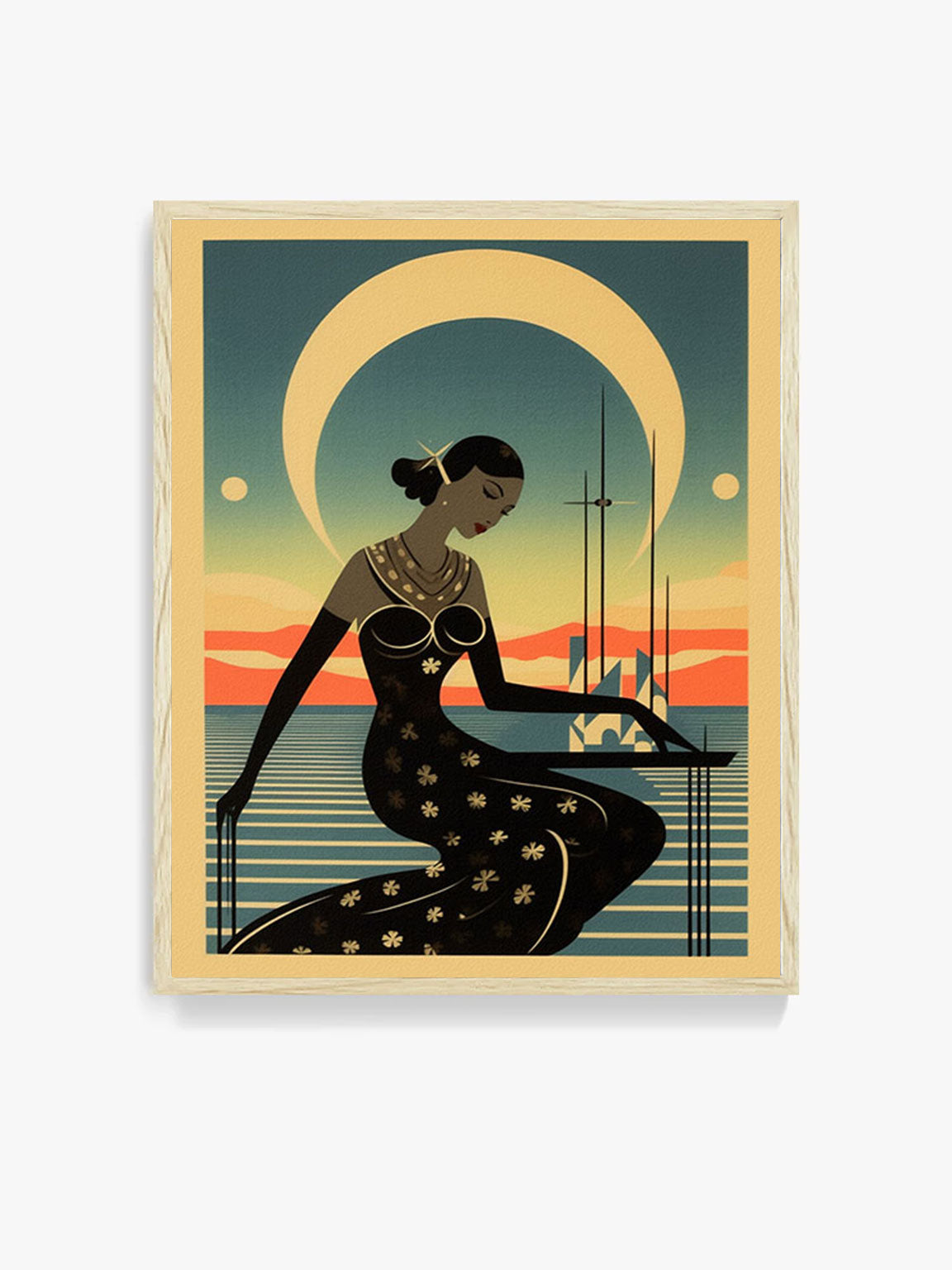 Modern Art Deco Print, Retro Glam Fashion, Eclectic Punk Boho Decor, Vintage Style Wall Art, Moon & Galaxy Interior Design, Graphic Art, Roaring 20s Art Deco Flapper Portrait Wall Art, Original Art Print, Vintage Painting, Interior Design, Eclectic Mod Boho Decor, Lux Fashion, living room art, bathroom art, office art, bedroom art, fashion glamour