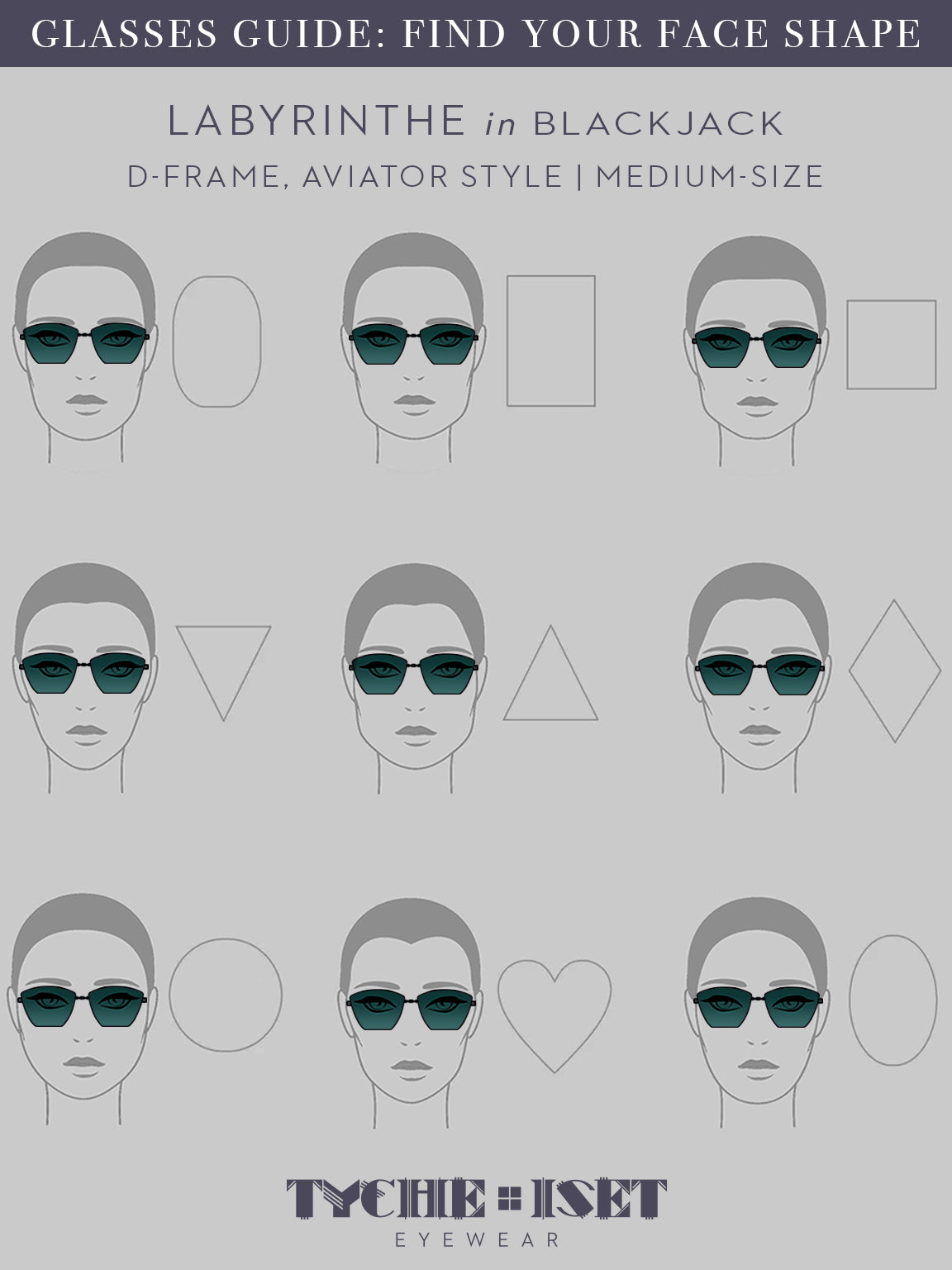 FACE SHAPE SUNGLASSES GUIDE, EYEWEAR FACE SHAPE GUIDE, Lightweight titanium glasses, strong titanium sunglasses, sunglasses & optical, luxury eyewear, mazzucchelli italian acetate, made in japan, mythology, eyewear designer, woman owned small business, summer accessories, chic style, celebrity style, aviator glasses, d-frame eyewear, cat eye sunglasses, art deco, geometric art, black glasses