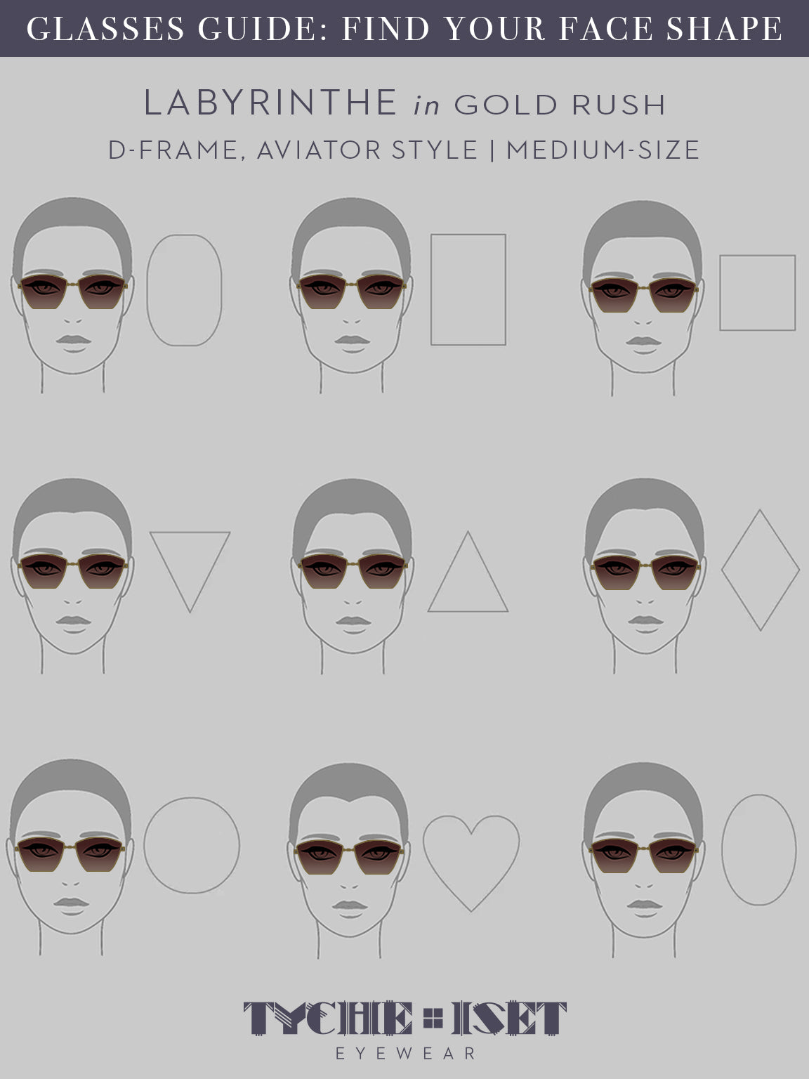 FACE SHAPE SUNGLASSES GUIDE, EYEWEAR FACE SHAPE GUIDE, Lightweight titanium glasses, strong titanium sunglasses, sunglasses & optical, luxury eyewear, mazzucchelli italian acetate, made in japan, mythology, eyewear designer, woman owned small business, summer accessories, chic style, celebrity style, aviator glasses, d-frame eyewear, cat eye sunglasses, art deco, geometric art, GOLD glasses, GOLD SUNGLASSES