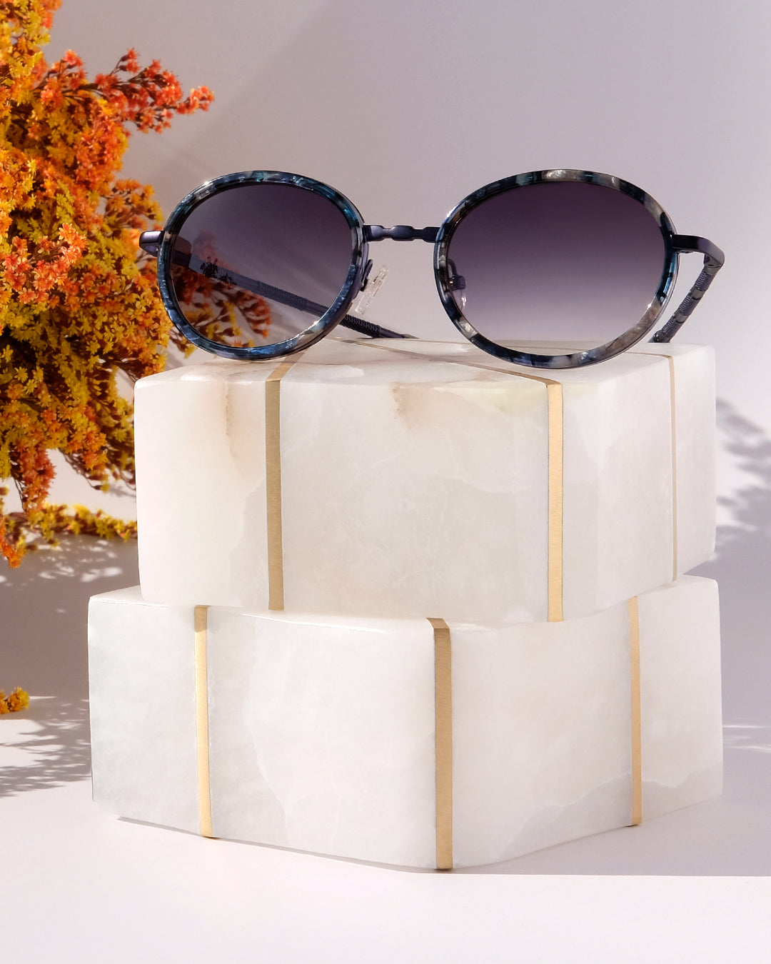 NAVY BLUE CLASSIC UNISEX OVAL SUNGLASSES, BLUE METAL DETAILS. BLUE GRADIENT LENS. ART DECO DESIGN, LIMITED EDITION. DESIGNER EYEWEAR, LUXURY SUNGLASSES. CELEBRITY SUNGLASSES. FEMALE ENTREPRENEUR.