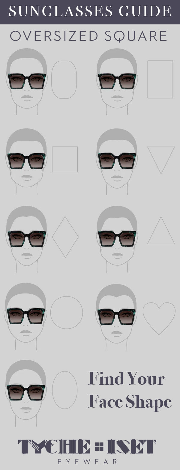 Sunglasses Face Shape Style Guide: Oversized Square Sunglasses. Find Your Face Shape!