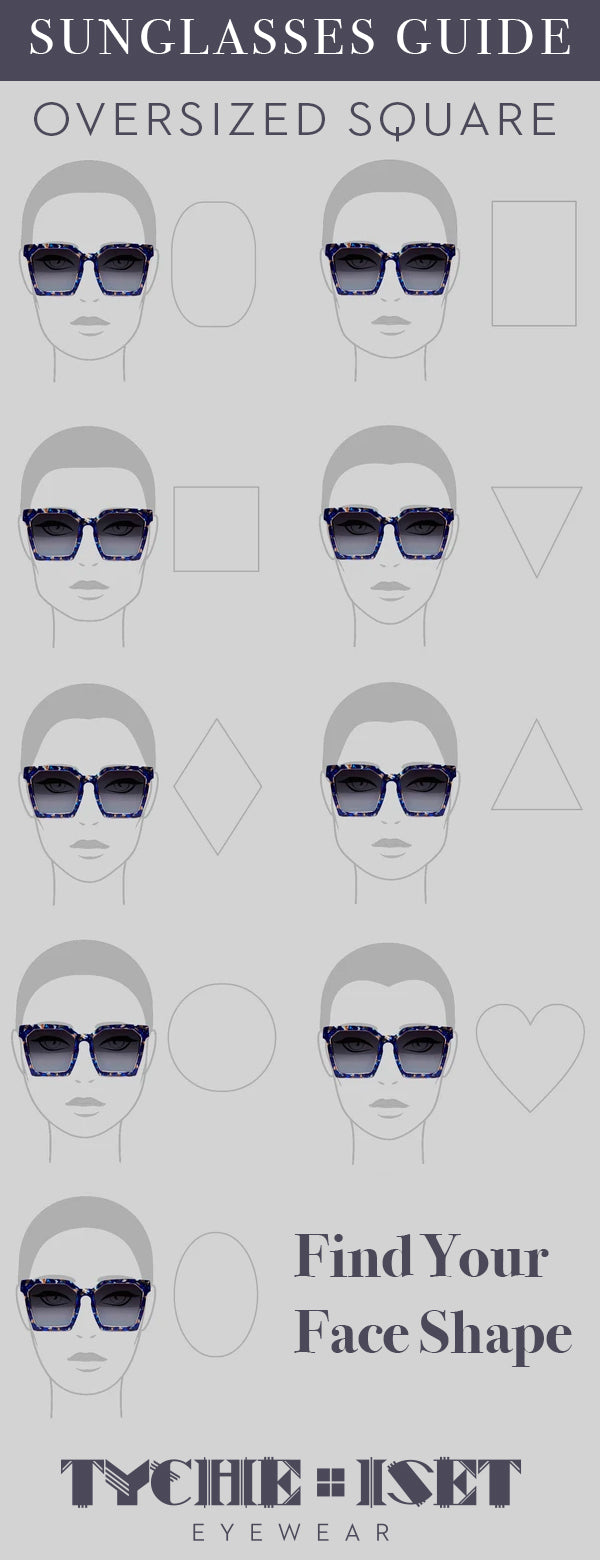 Sunglasses Face Shape Style Guide: Oversized Square Sunglasses. Find Your Face Shape!