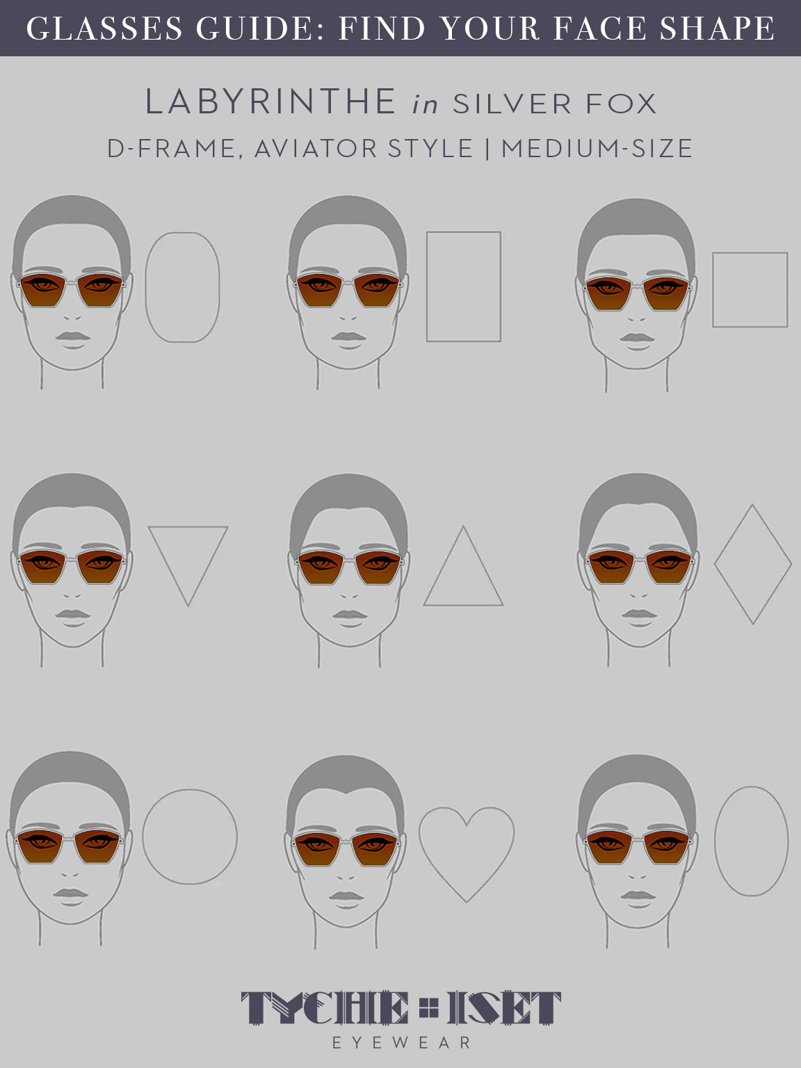 FACE SHAPE SUNGLASSES GUIDE, EYEWEAR FACE SHAPE GUIDE, Lightweight titanium glasses, strong titanium sunglasses, sunglasses & optical, luxury eyewear, mazzucchelli italian acetate, made in japan, mythology, eyewear designer, woman owned small business, summer accessories, chic style, celebrity style, aviator glasses, d-frame eyewear, cat eye sunglasses, art deco, geometric art, SILVER glasses
