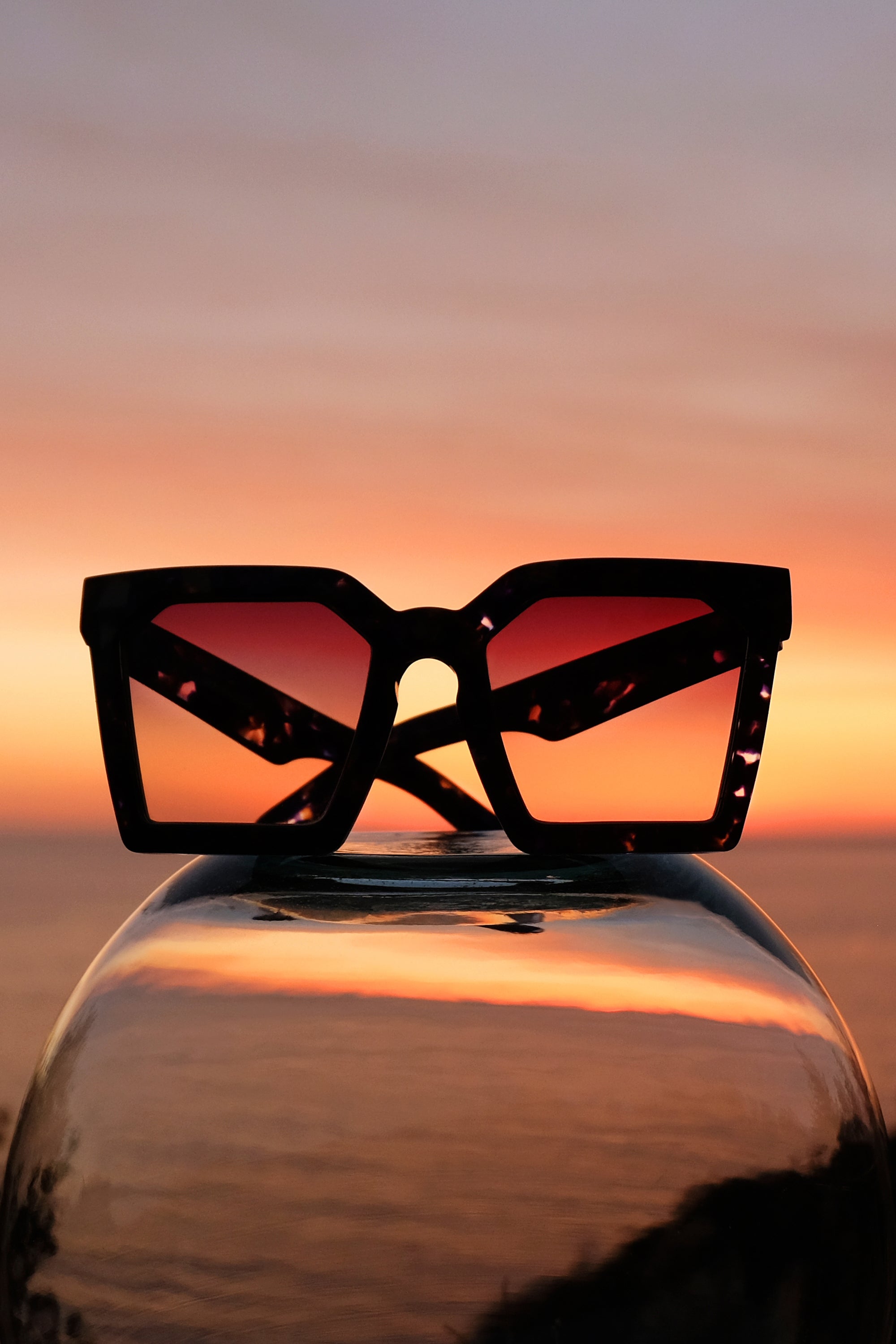 Oversized Square Frame Acetate Sunglasses, Maroon Red Glasses